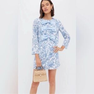 Tuckernuck Hyacinth House Blue Chintz Clarice Bows Dress Size Medium